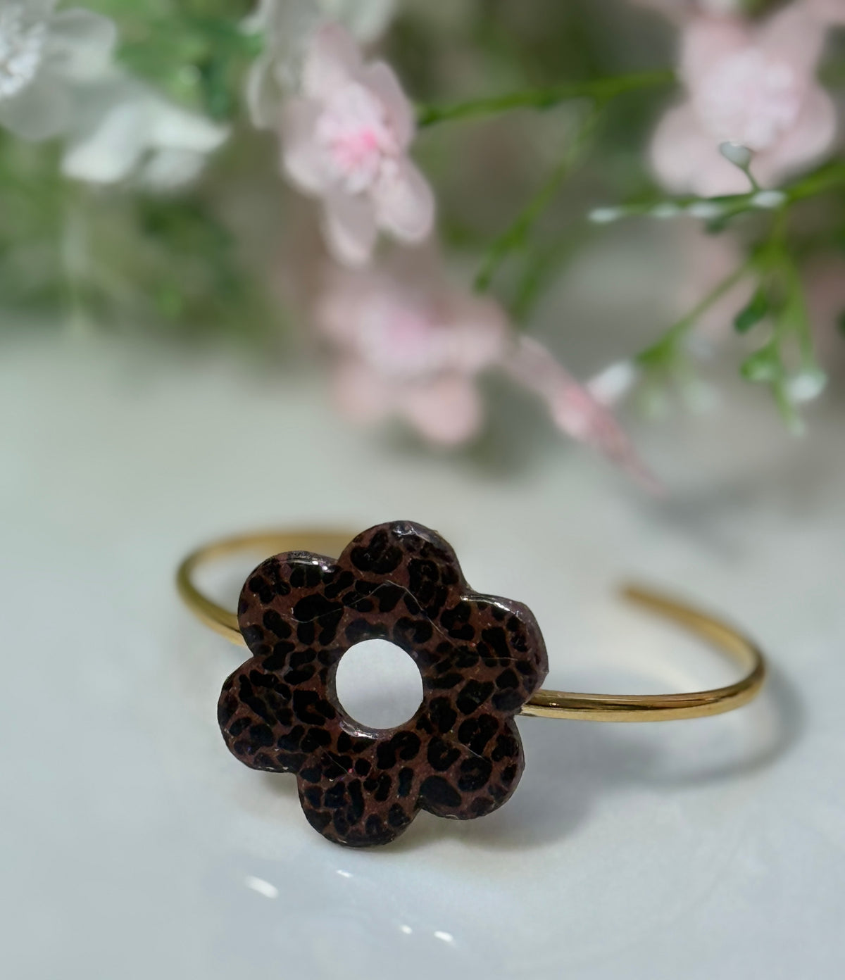 Bracelet jonc Fleur