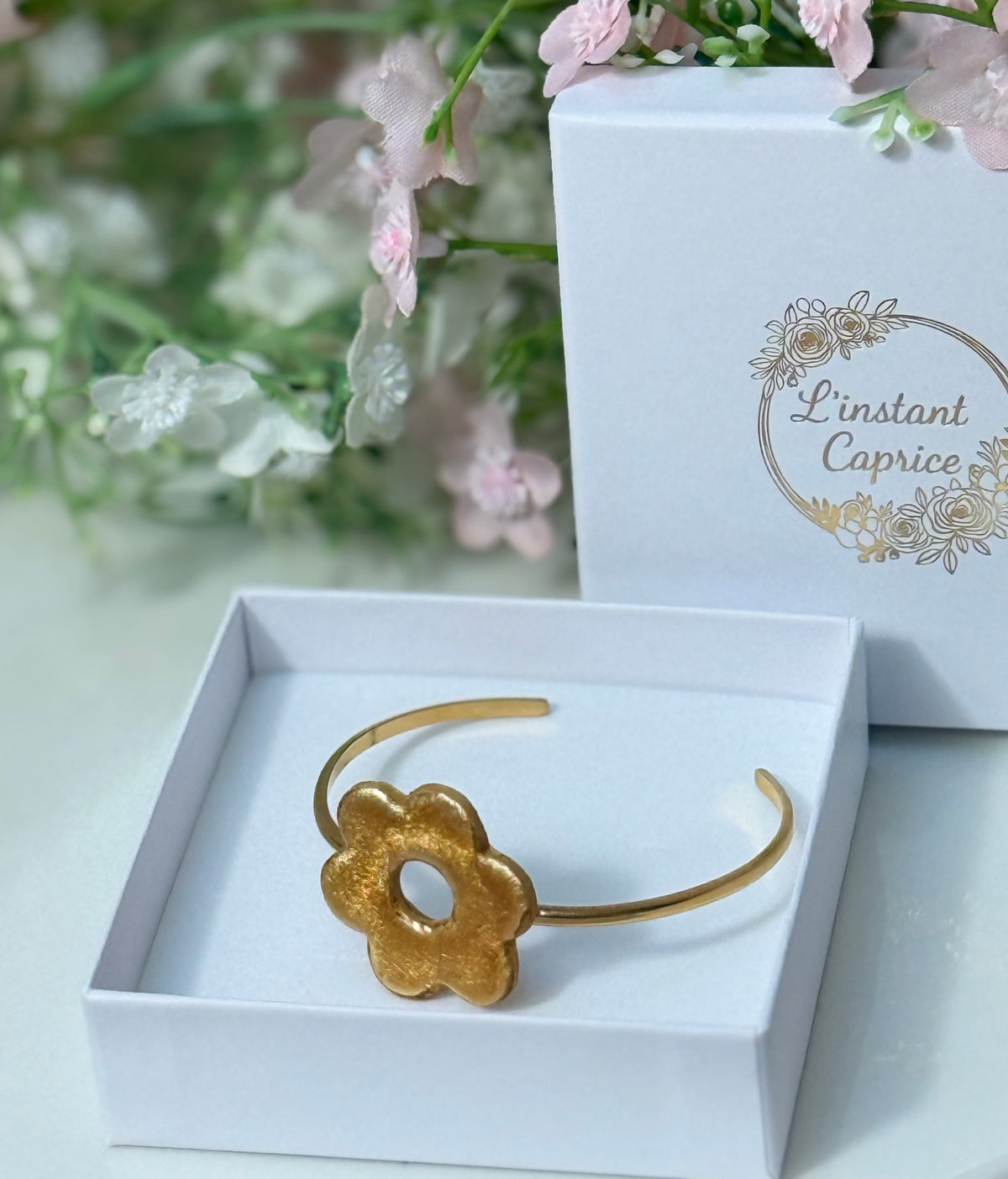 Bracelet jonc Fleur