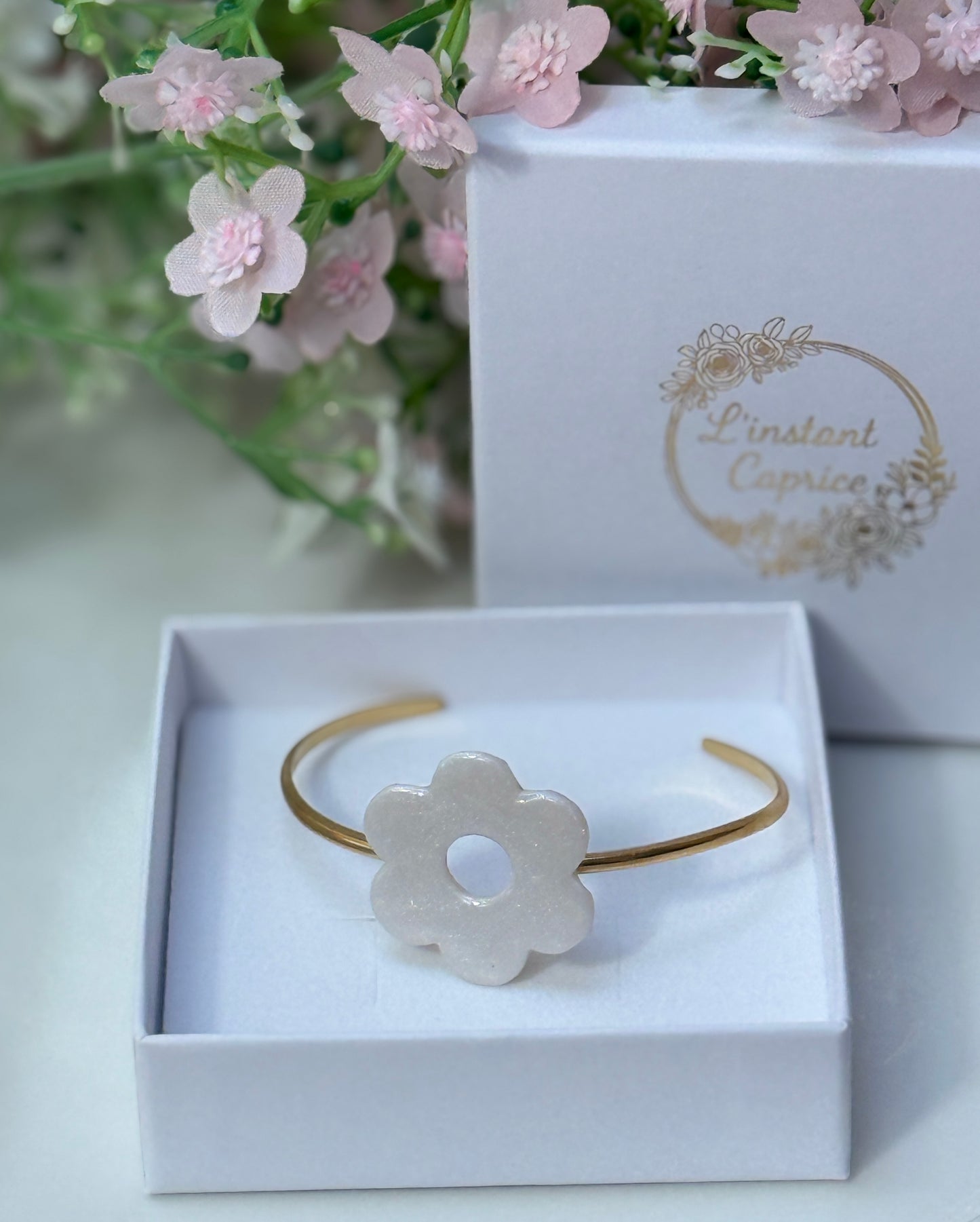 Bracelet jonc Fleur