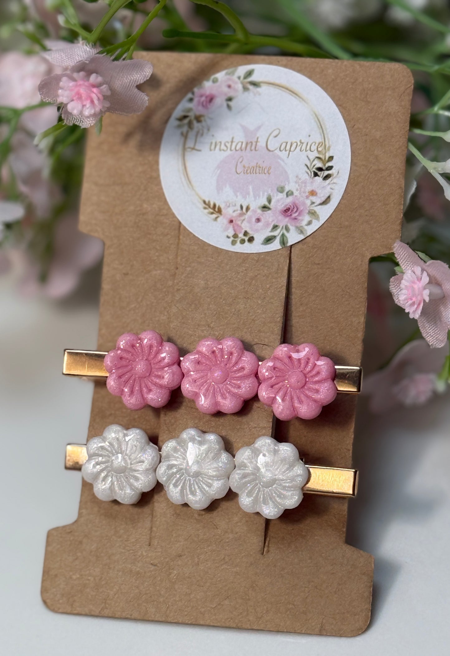 Lot barrette petite fleur