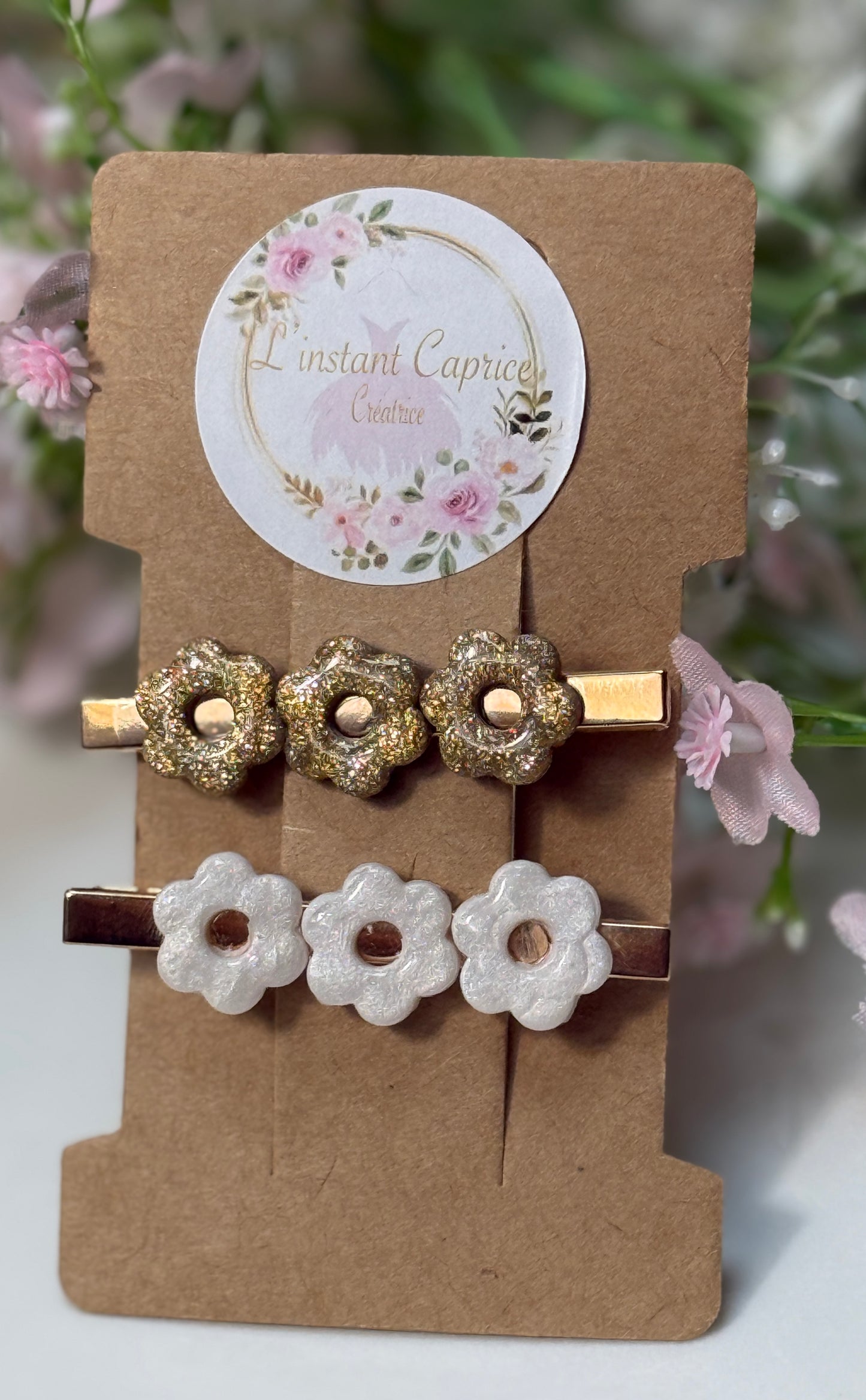 Lot barrette petite fleur