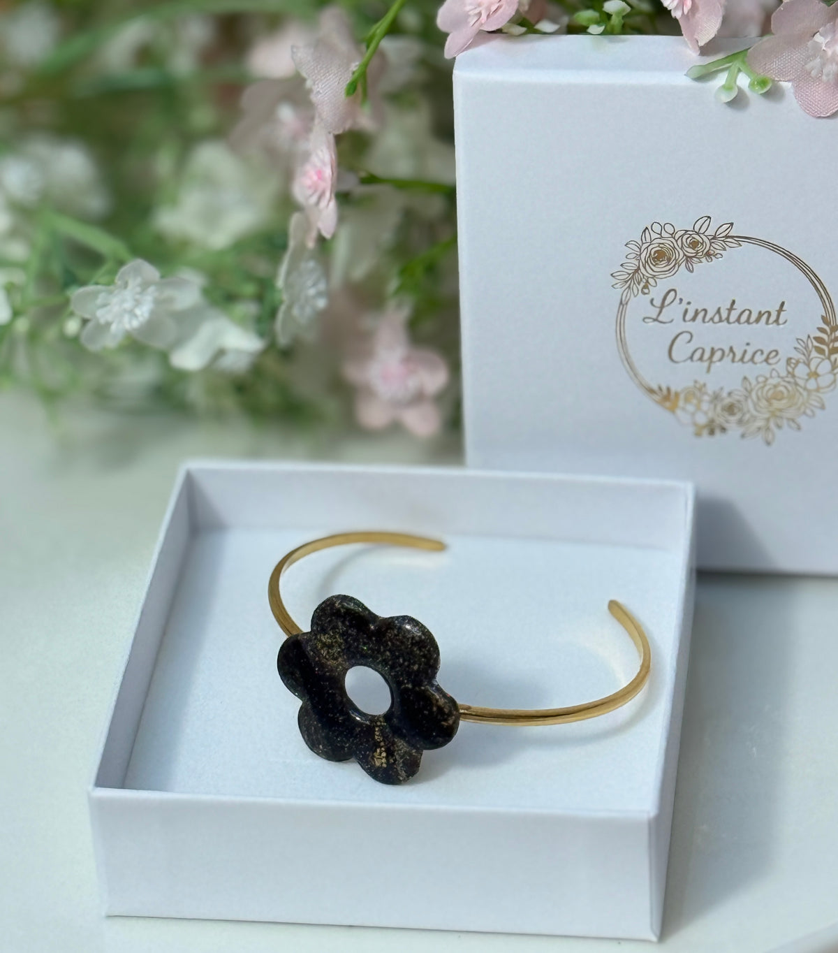 Bracelet jonc Fleur