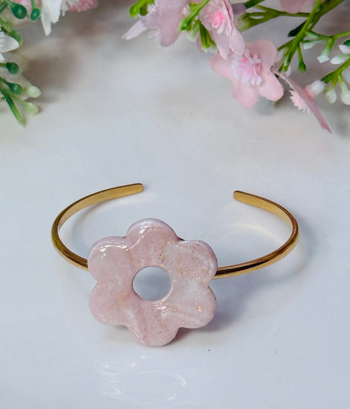 Bracelet jonc Fleur
