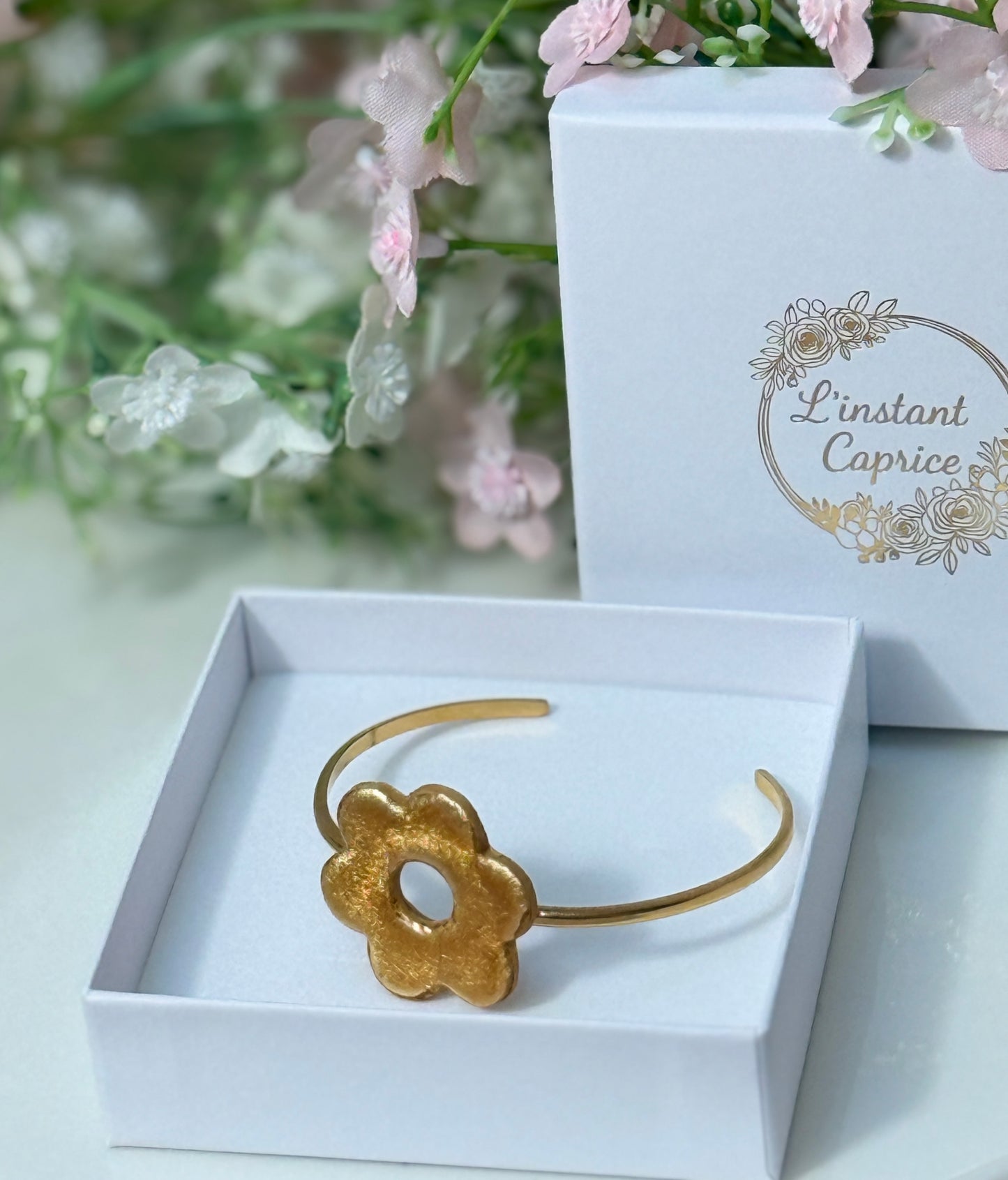Bracelet jonc Fleur
