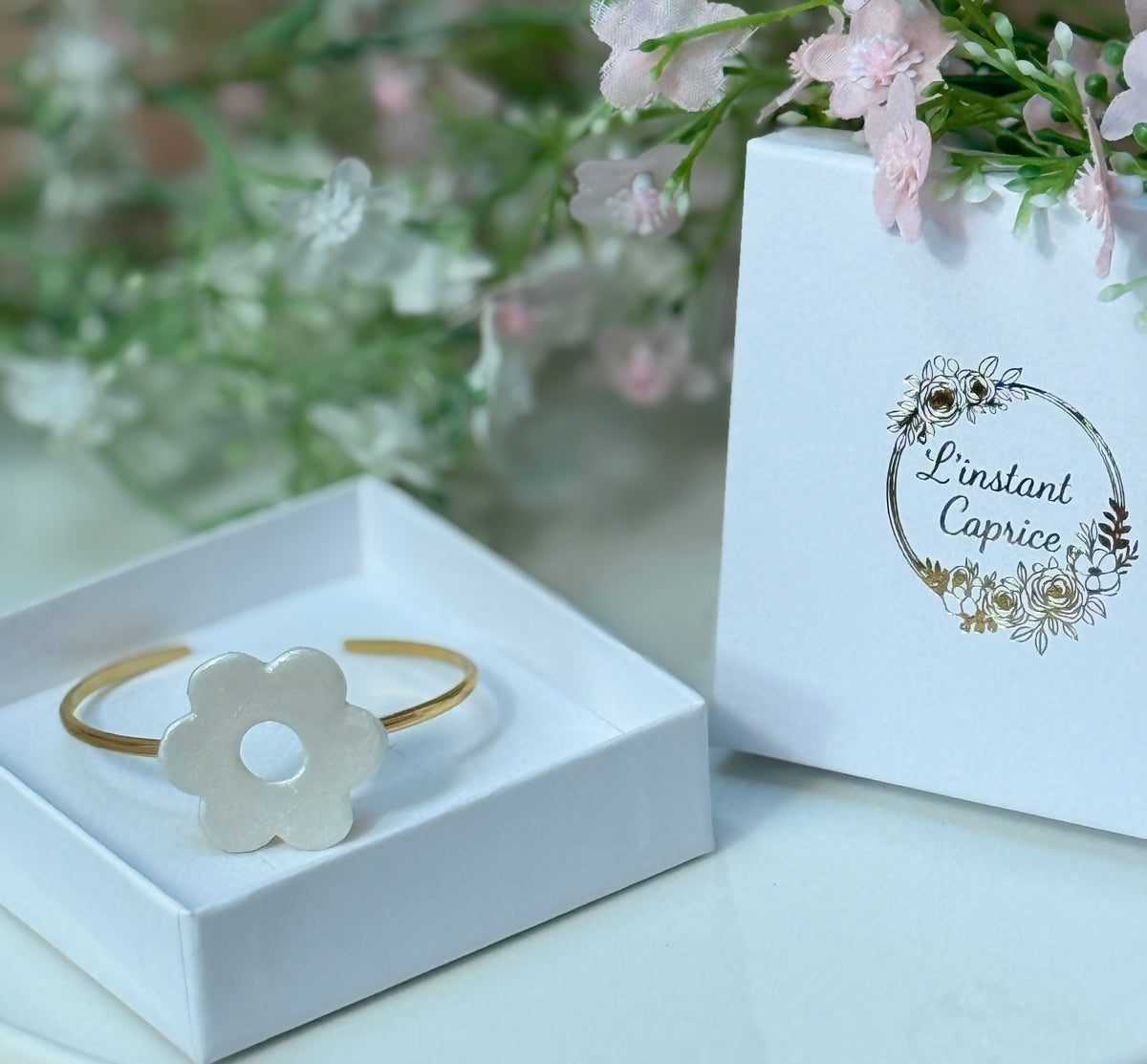 Bracelet jonc Fleur