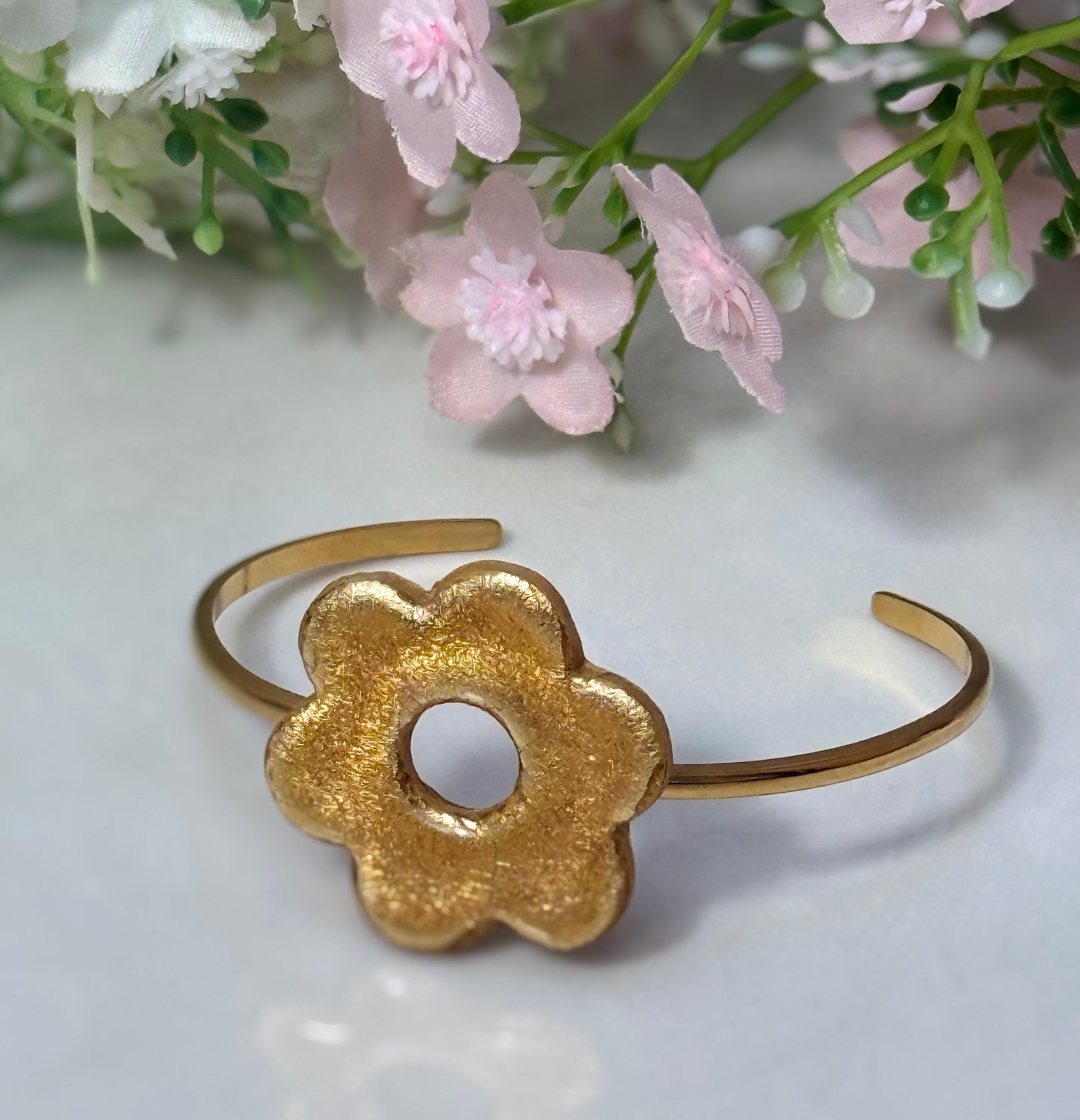Bracelet jonc Fleur