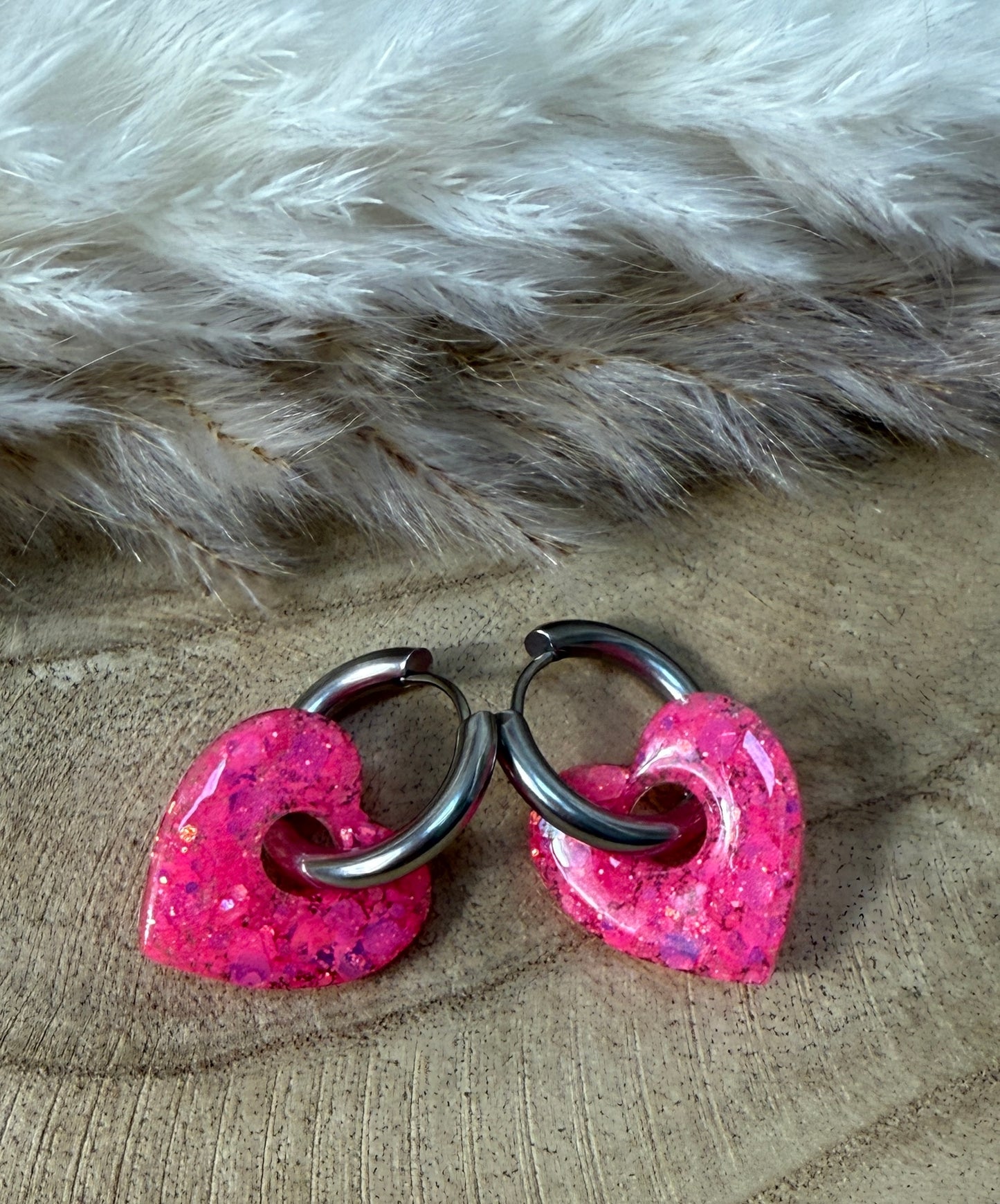 Petit Coeur Résine et Paillette
