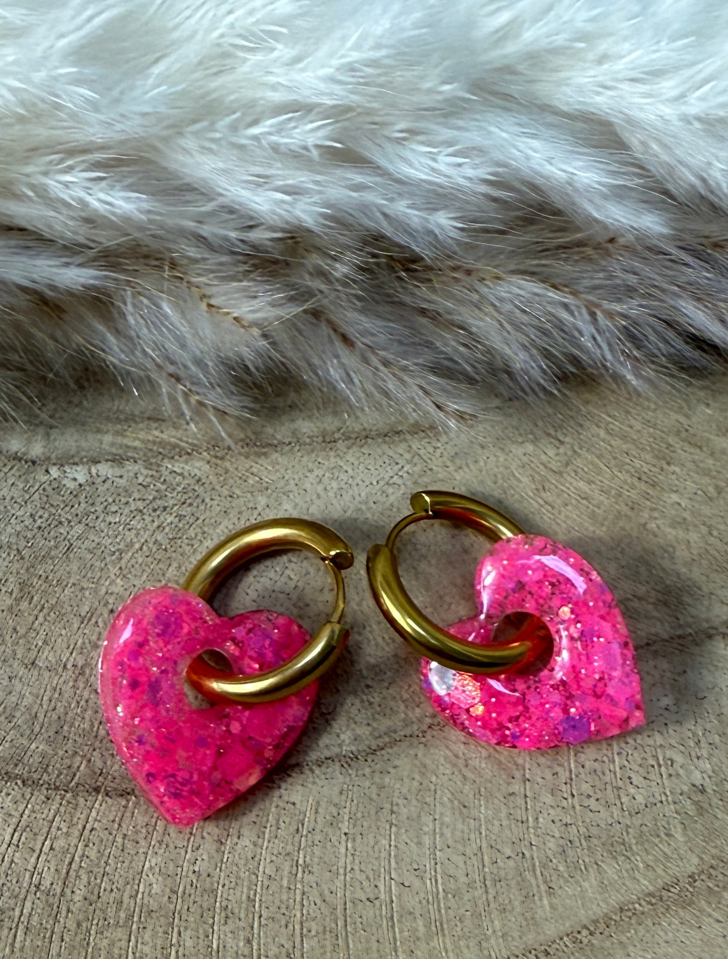 Petit Coeur Résine et Paillette
