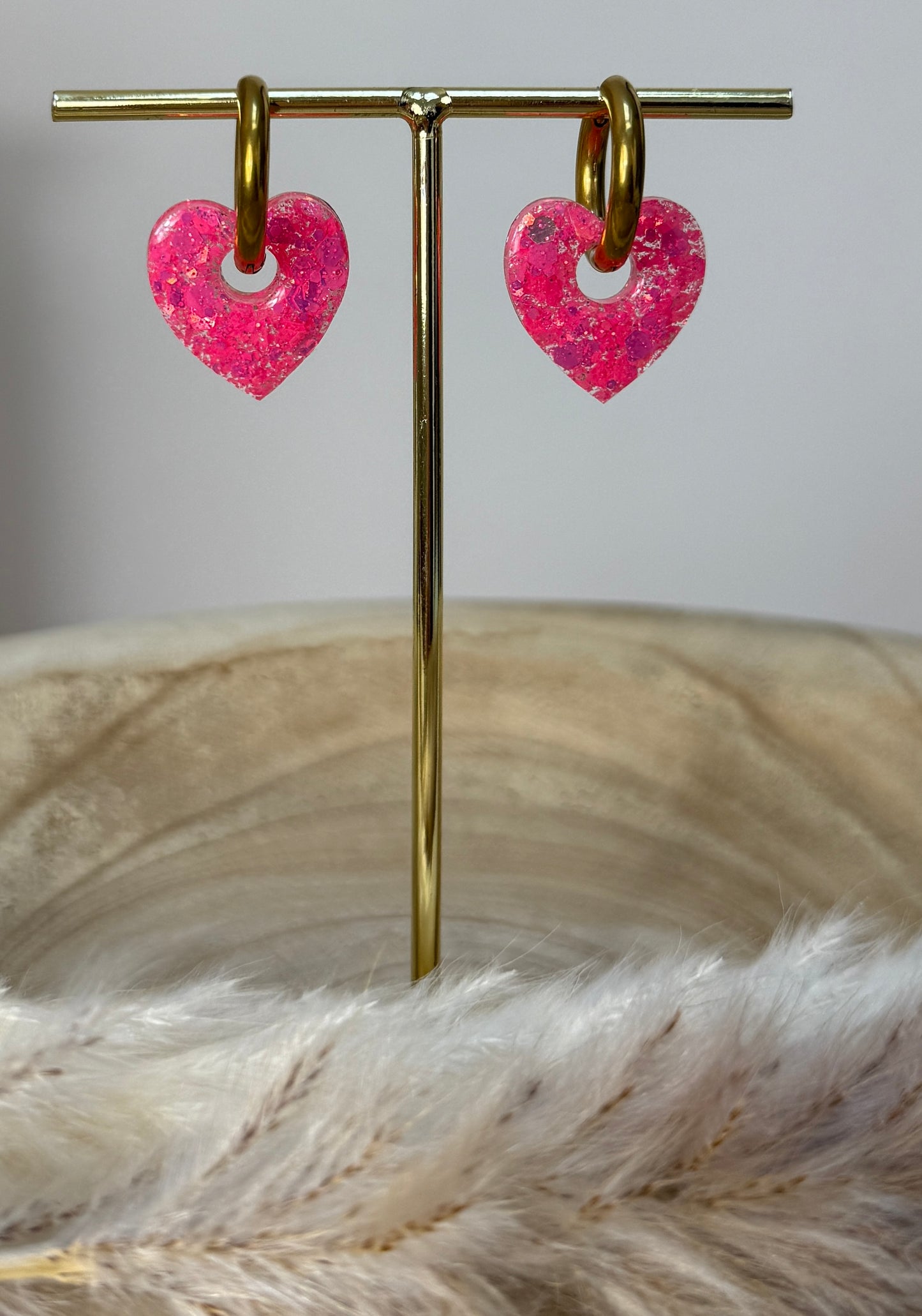 Petit Coeur Résine et Paillette
