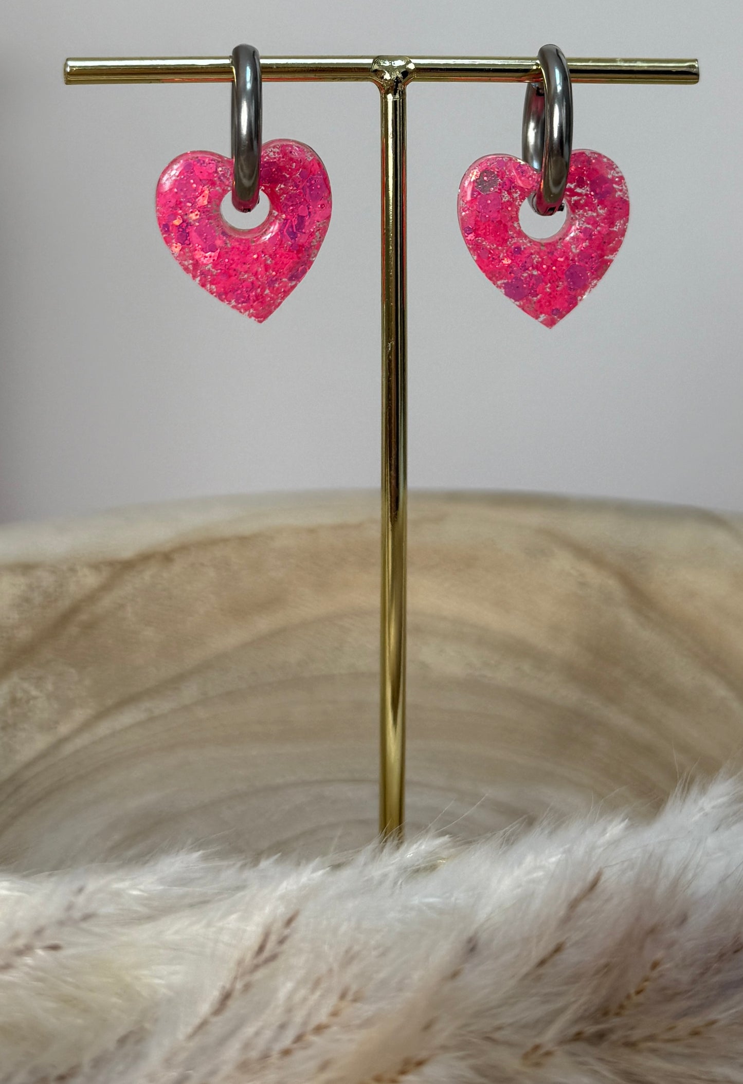Petit Coeur Résine et Paillette