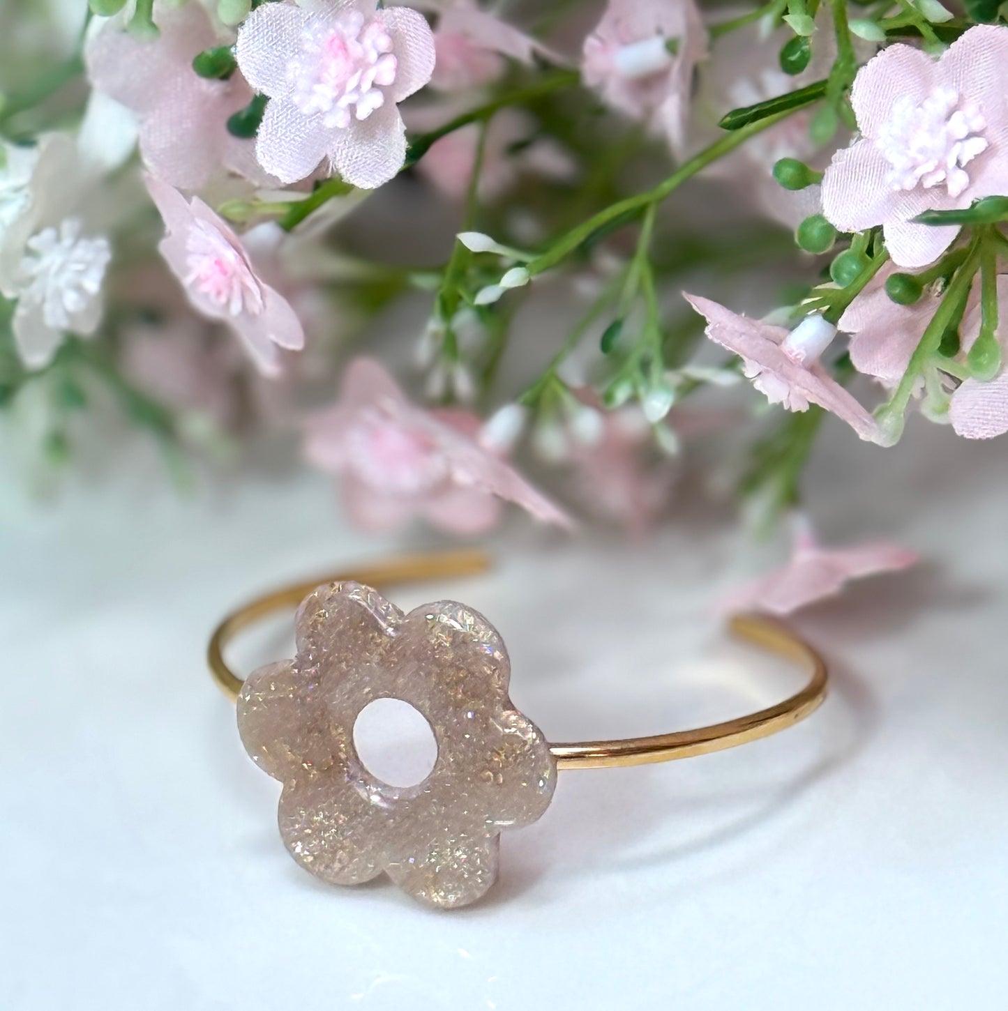 Bracelet jonc Fleur