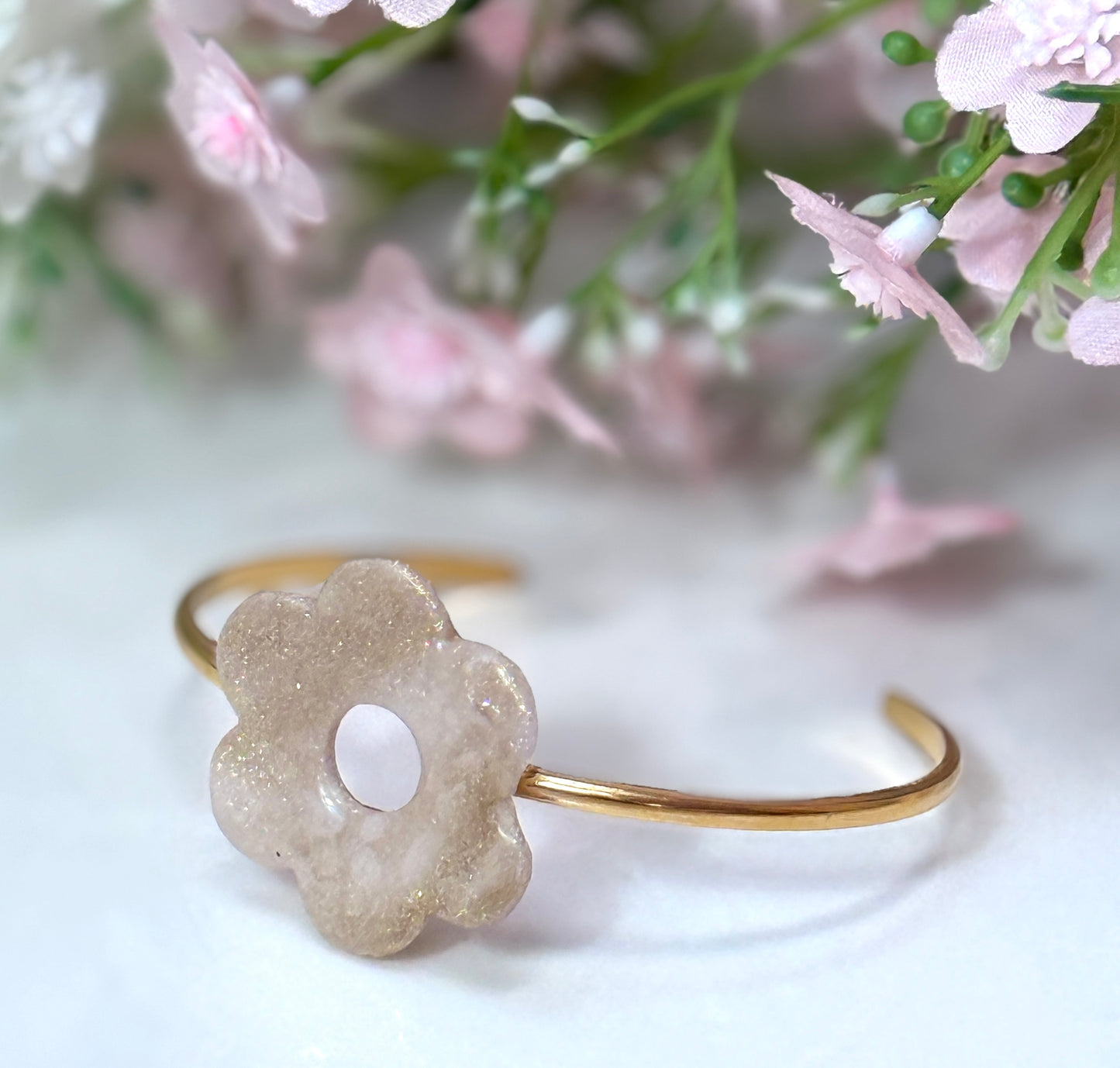 Bracelet jonc Fleur