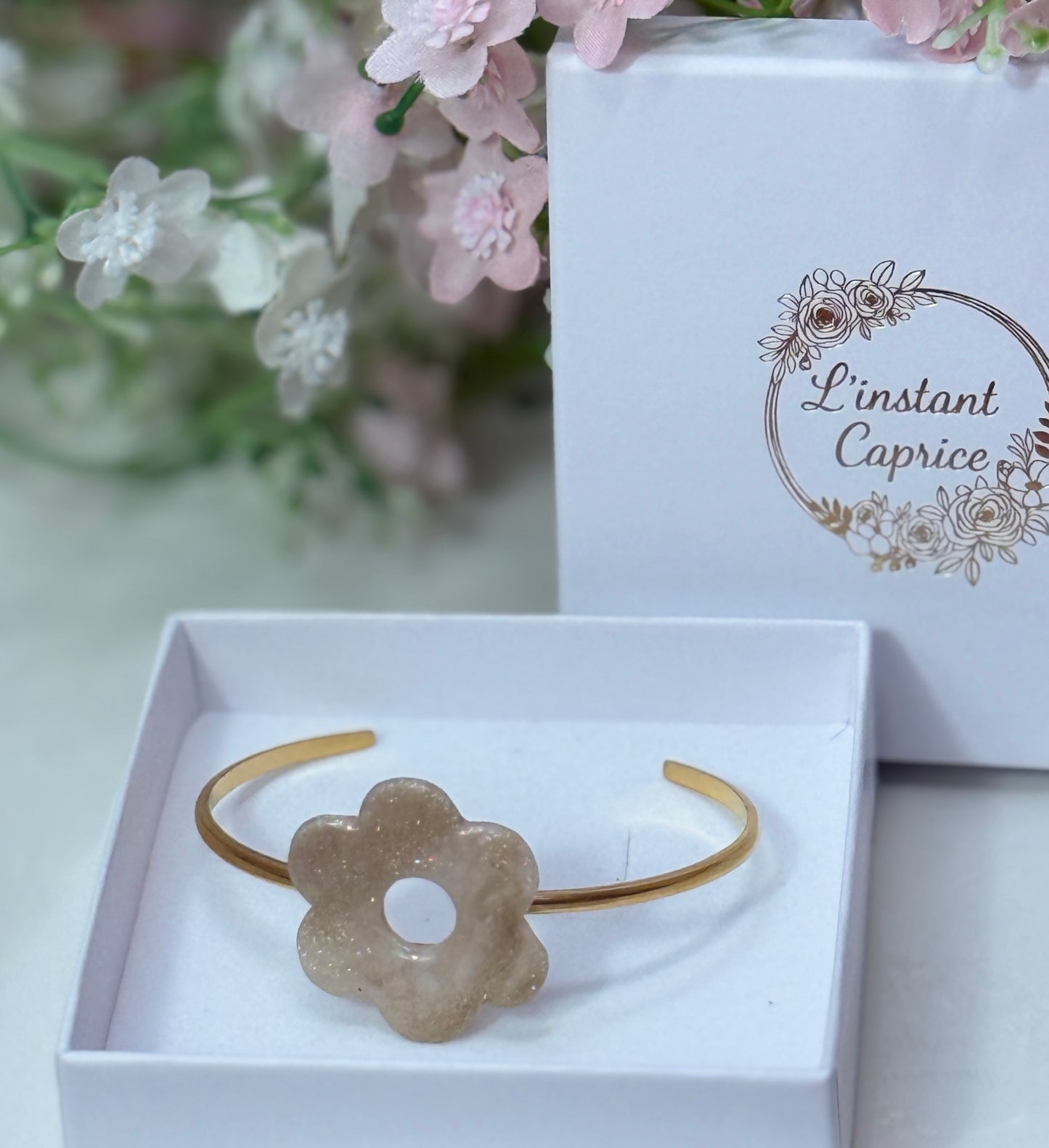 Bracelet jonc Fleur