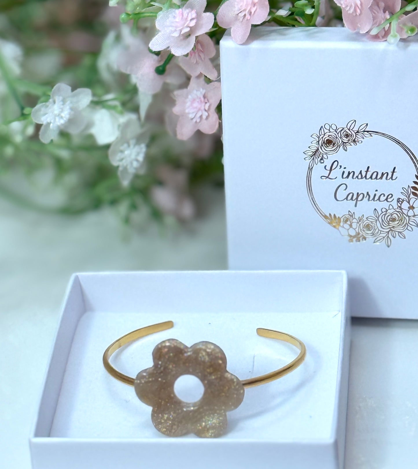 Bracelet jonc Fleur
