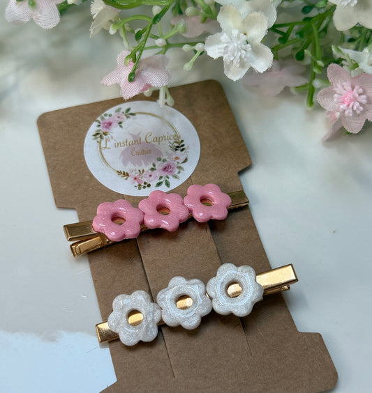 Barrettes Pince Crabe Petites Fleurs
