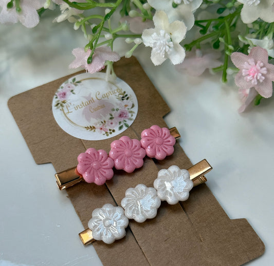 Barrettes Pince Crabe Petites Fleurs