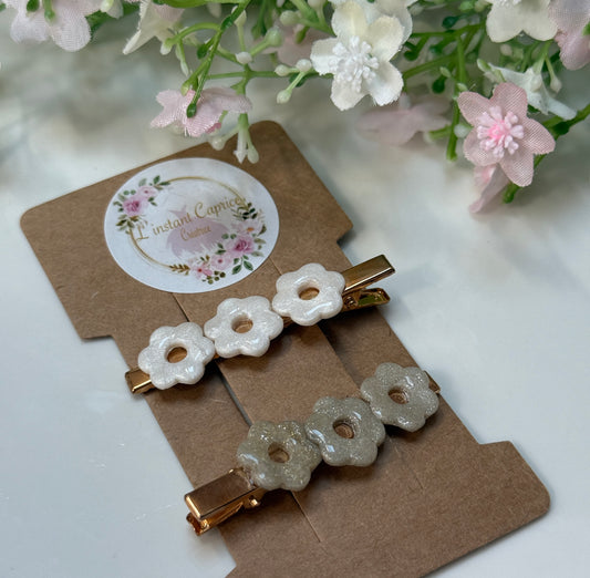Barrettes Pince Crabe Petites Fleurs