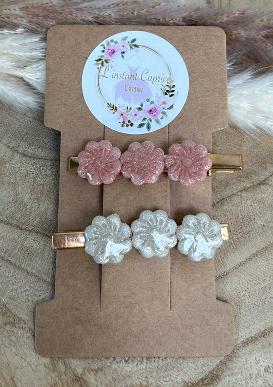 Barrettes Pince Crabe Petites Fleurs
