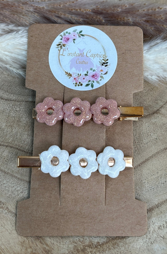 Barrettes Pince Crabe Petites Fleurs